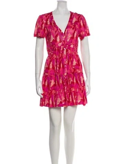Pre-owned Ba&sh Printed Mini Dress In Pink