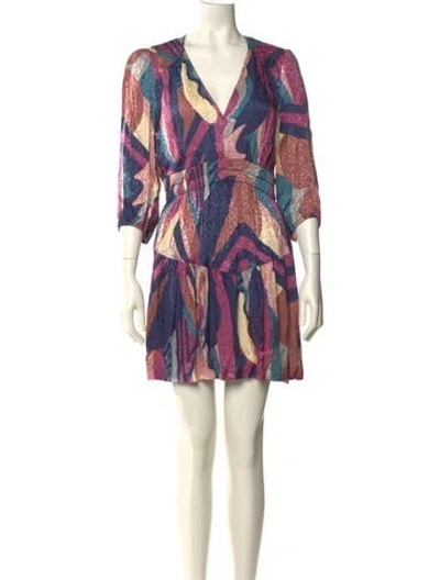 Pre-owned Ba&sh Printed Mini Dress In Pink