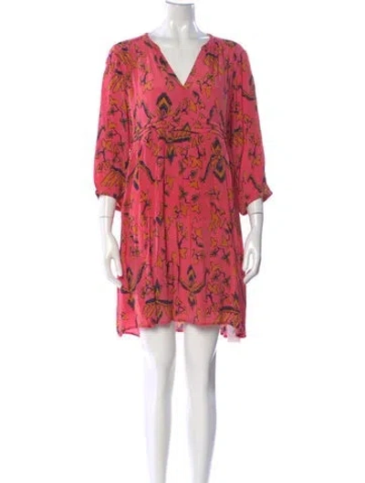 Pre-owned Ba&sh Printed Mini Dress In Pink