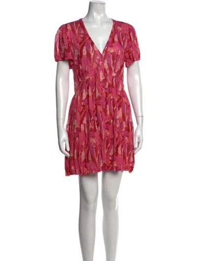 Pre-owned Ba&sh Printed Mini Dress In Pink