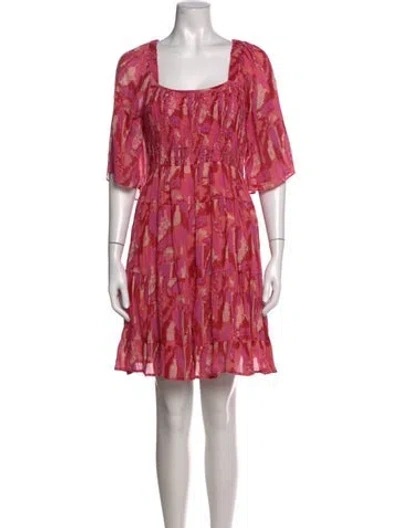Pre-owned Ba&sh Printed Mini Dress In Pink