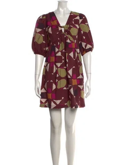 Pre-owned Ba&sh Printed Mini Dress In Pink