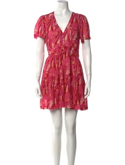 Pre-owned Ba&sh Printed Mini Dress In Pink