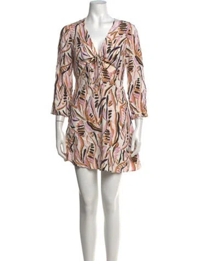 Pre-owned Ba&sh Printed Mini Dress In Pink