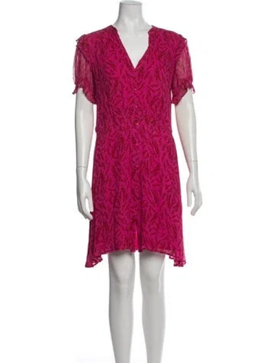Pre-owned Ba&sh Printed Mini Dress In Pink