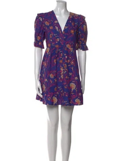 Pre-owned Ba&sh Printed Mini Dress In Purple