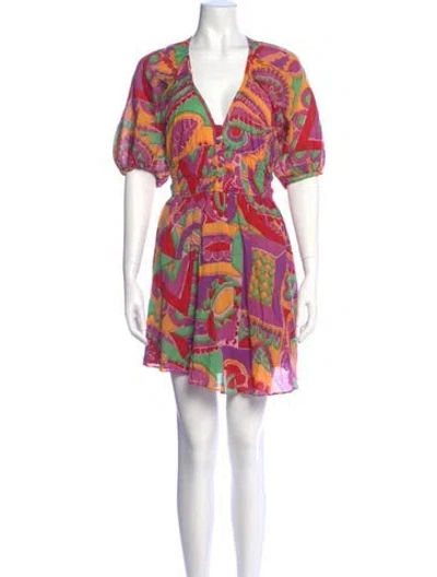 Pre-owned Ba&sh Printed Mini Dress In Purple