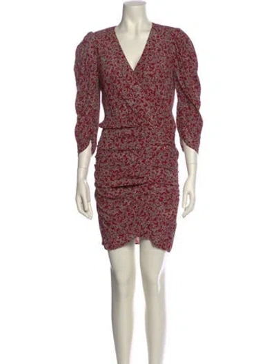 Pre-owned Ba&sh Printed Mini Dress In Red
