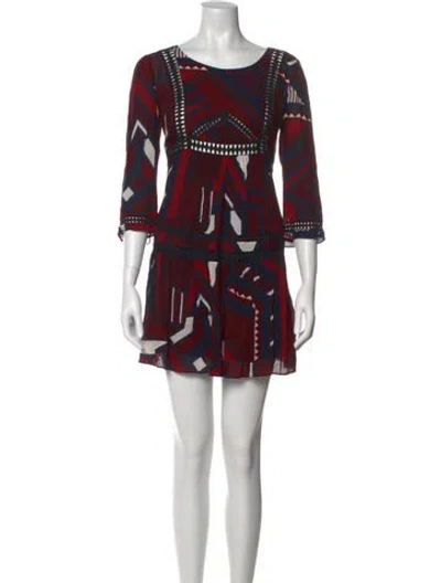 Pre-owned Ba&sh Printed Mini Dress In Red
