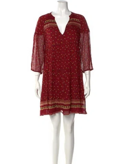Pre-owned Ba&sh Printed Mini Dress In Red