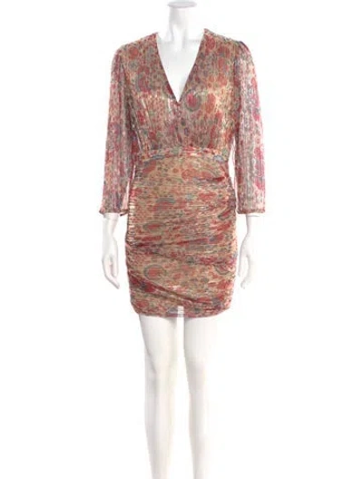 Pre-owned Ba&sh Printed Mini Dress In Red