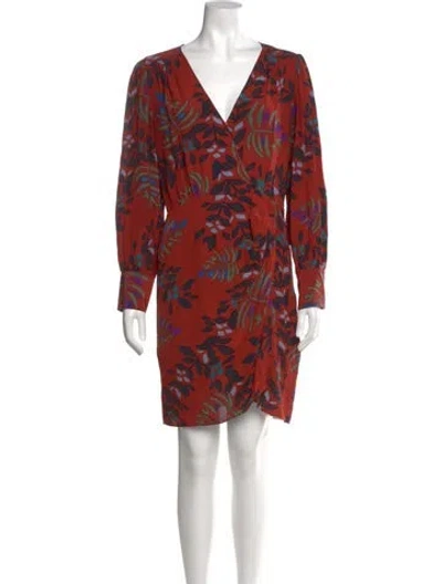 Pre-owned Ba&sh Printed Mini Dress In Red