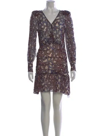 Pre-owned Ba&sh Printed Mini Dress In Red
