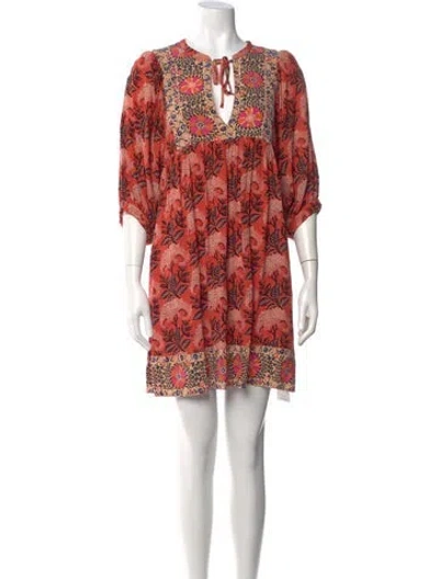 Pre-owned Ba&sh Printed Mini Dress In Red
