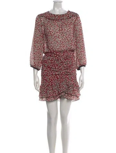 Pre-owned Ba&sh Printed Mini Dress In Red