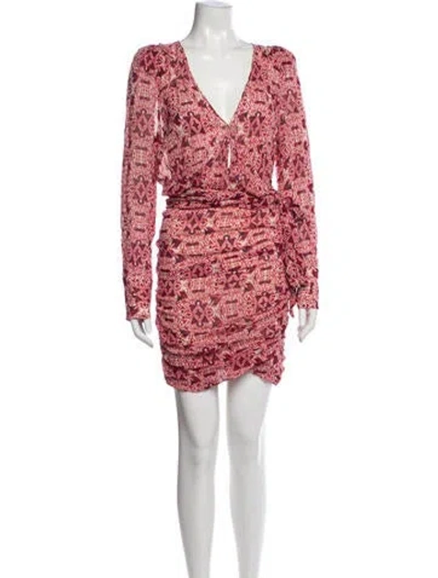 Pre-owned Ba&sh Printed Mini Dress In Red