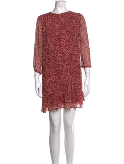 Pre-owned Ba&sh Printed Mini Dress In Red