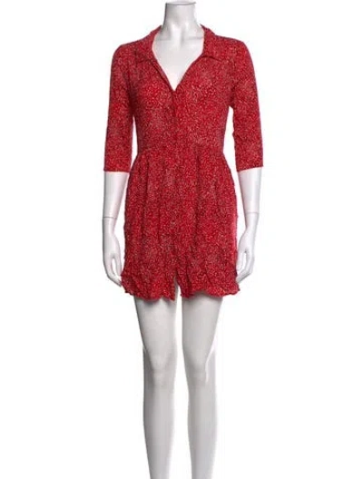 Pre-owned Ba&sh Printed Mini Dress In Red
