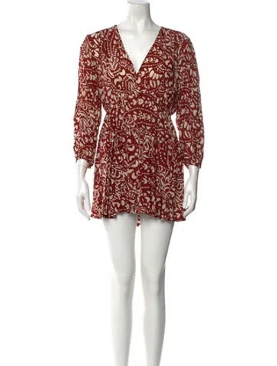 Pre-owned Ba&sh Printed Mini Dress In Red