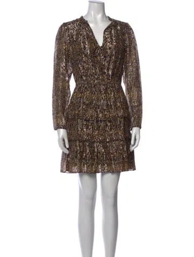 Pre-owned Ba&sh Printed Mini Dress In Silver