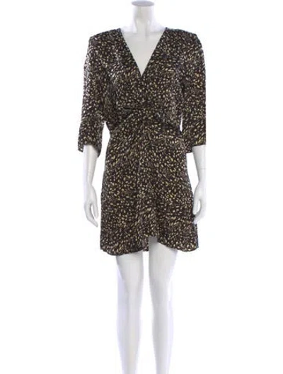 Pre-owned Ba&sh Printed Mini Dress W/ Tags In Black