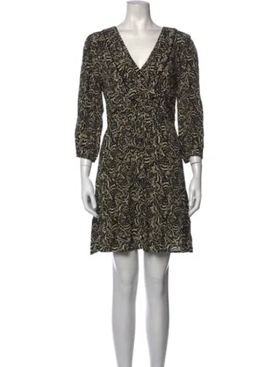 Pre-owned Ba&sh Printed Mini Dress W/ Tags In Black