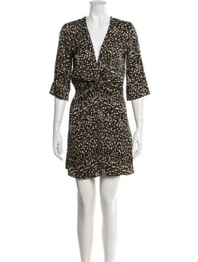 Pre-owned Ba&sh Printed Mini Dress W/ Tags In Black/neutrals