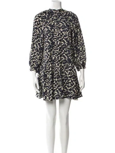 Pre-owned Ba&sh Printed Mini Dress W/ Tags In Blue