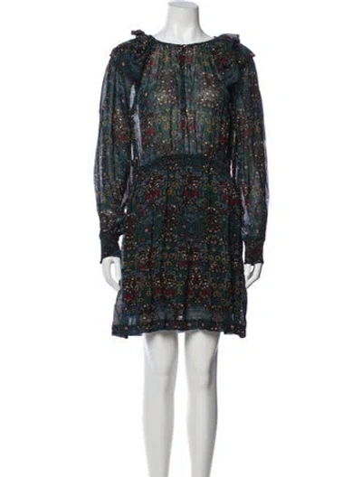 Pre-owned Ba&sh Printed Mini Dress W/ Tags In Blue