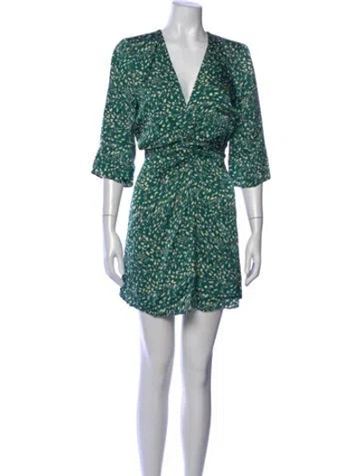Pre-owned Ba&sh Printed Mini Dress W/ Tags In Green