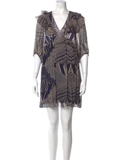 Pre-owned Ba&sh Printed Mini Dress W/ Tags In Multi