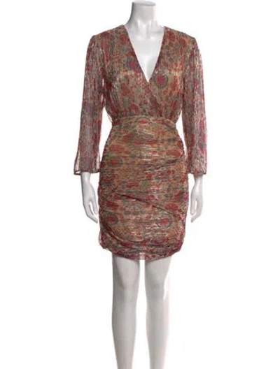 Pre-owned Ba&sh Printed Mini Dress W/ Tags In Neutral