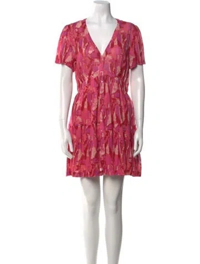 Pre-owned Ba&sh Printed Mini Dress W/ Tags In Pink