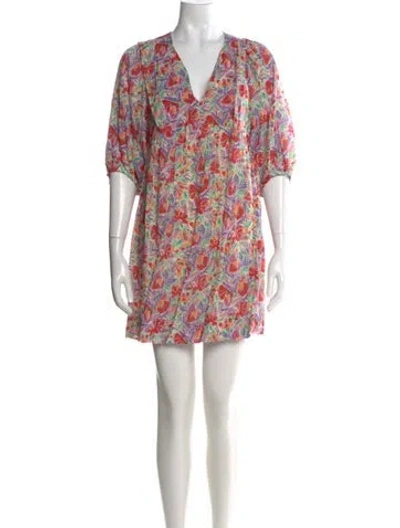 Pre-owned Ba&sh Printed Mini Dress W/ Tags In Purple