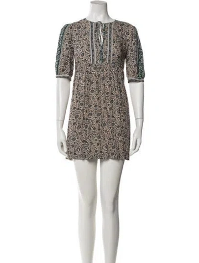 Pre-owned Ba&sh Printed Mini Dress In White