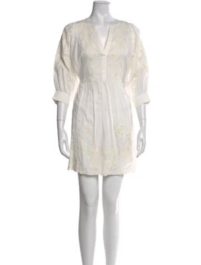 Pre-owned Ba&sh Printed Mini Dress In White