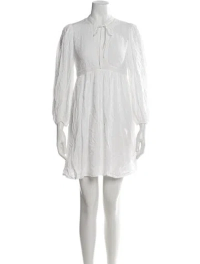 Pre-owned Ba&sh Printed Mini Dress In White