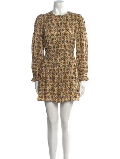 Pre-owned Ba&sh Printed Mini Dress In Yellow