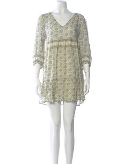 Pre-owned Ba&sh Printed Mini Dress In Yellow