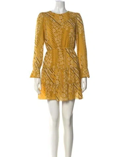 Pre-owned Ba&sh Printed Mini Dress In Yellow