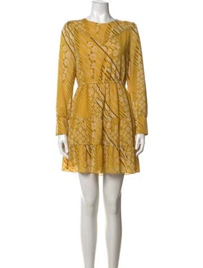 Pre-owned Ba&sh Printed Mini Dress In Yellow