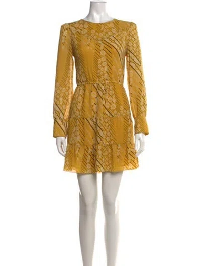 Pre-owned Ba&sh Printed Mini Dress In Yellow