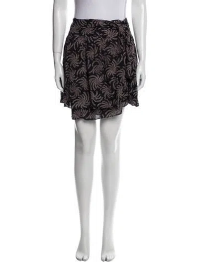 Pre-owned Ba&sh Printed Mini Skirt In Black