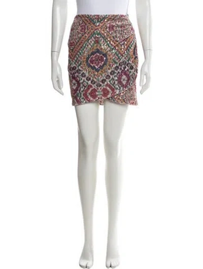 Pre-owned Ba&sh Printed Mini Skirt In Black