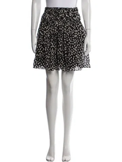 Pre-owned Ba&sh Printed Mini Skirt In Black