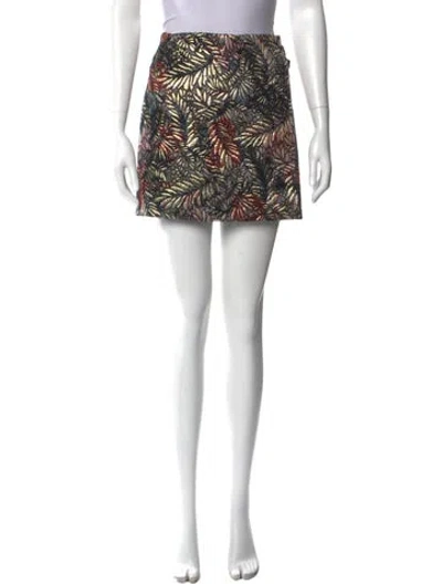 Pre-owned Ba&sh Printed Mini Skirt In Gold