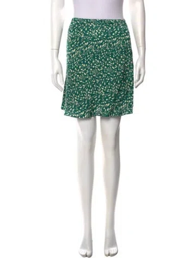 Pre-owned Ba&sh Printed Mini Skirt In Green
