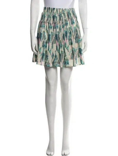 Pre-owned Ba&sh Printed Mini Skirt In Green