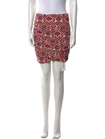 Pre-owned Ba&sh Printed Mini Skirt In Pink