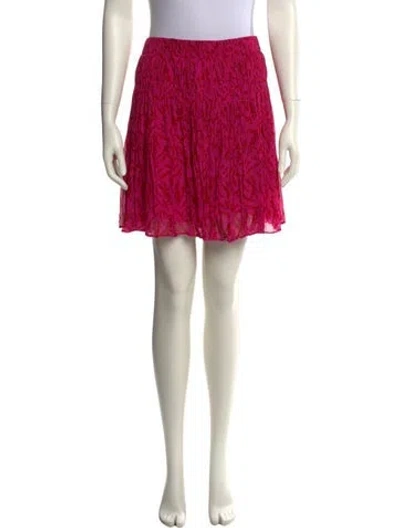 Pre-owned Ba&sh Printed Mini Skirt In Pink
